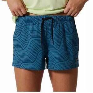 Mountain Hardwear Women's Stryder Swim Shorts Blue Caspian Waves Pull On  XS NWT